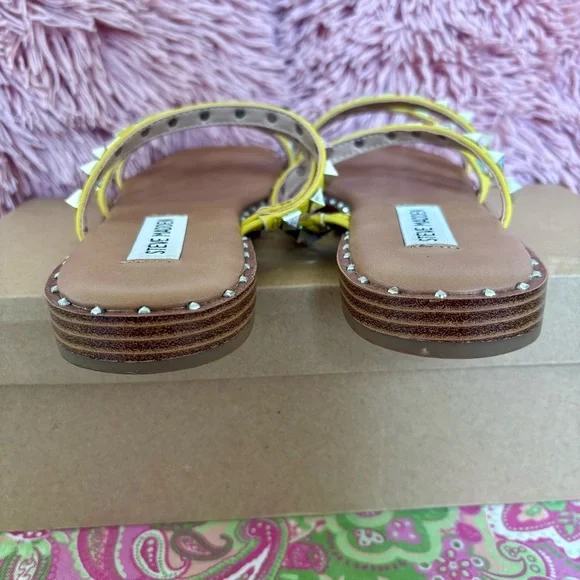Steve Madden Yellow Studded Sandals - Picture 5 of 7